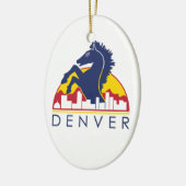 Blue Horse Denver Keramisch Ornament (Links)