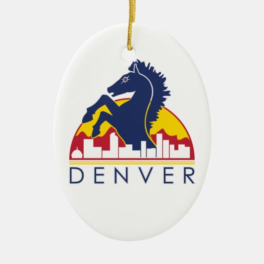 Blue Horse Denver Keramisch Ornament (Voorkant)