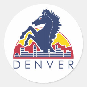 Blue Horse Denver Logo Ronde Sticker