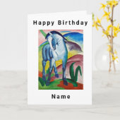 Blue Horse Franz Marc Birthday Kaart (Gele Bloem)