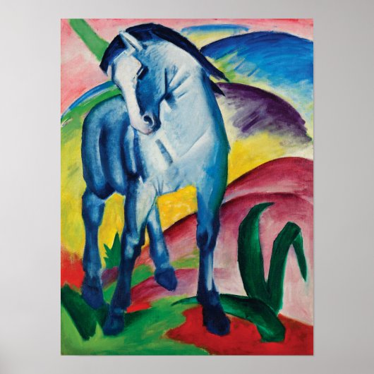 Blue Horse I van Franz Marc Poster (Voorkant)