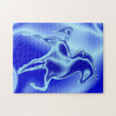 Blue Horse Jigzaag Puzzle Gift Legpuzzel (Horizontaal)