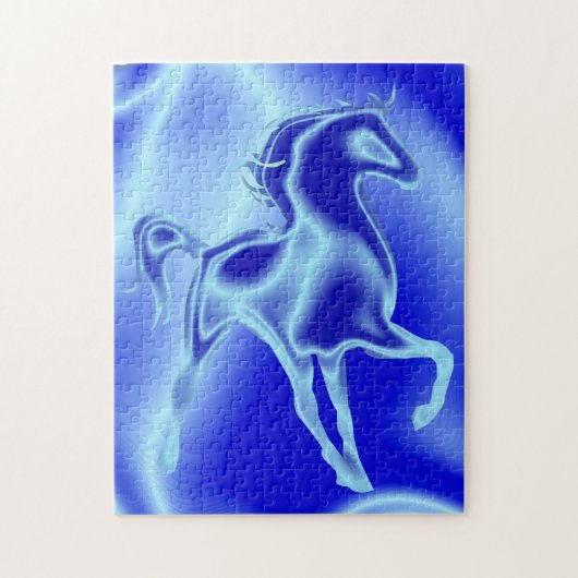 Blue Horse Jigzaag Puzzle Gift Legpuzzel (Verticaal)