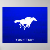 Blue Horse Racing Poster (Voorkant)