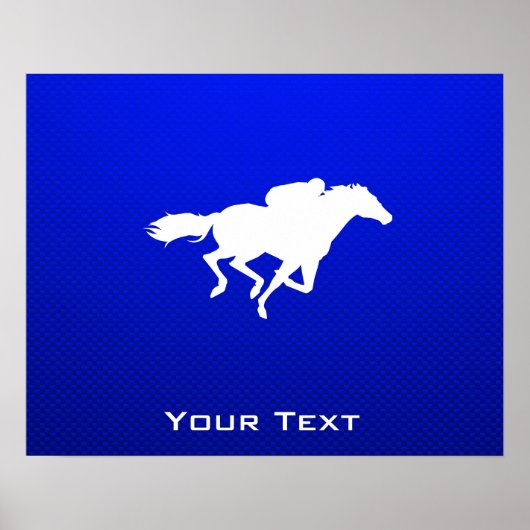 Blue Horse Racing Poster (Voorkant)