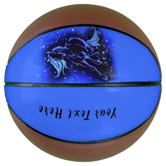 Blue Horse Running at Sterrennacht - aangepaste te Basketbal (Voorkant)