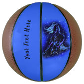 Blue Horse Running at Sterrennacht - aangepaste te Basketbal (Verticaal)
