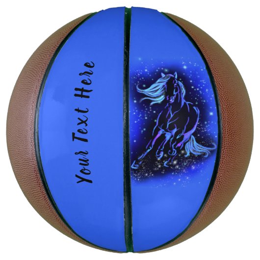 Blue Horse Running at Sterrennacht - aangepaste te Basketbal (Verticaal)