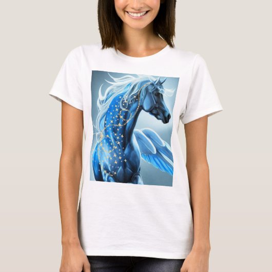 blue horse t-shirt (Voorkant)
