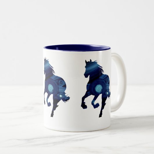 Blue horse Two-Tone Mok (Voorkant rechts)