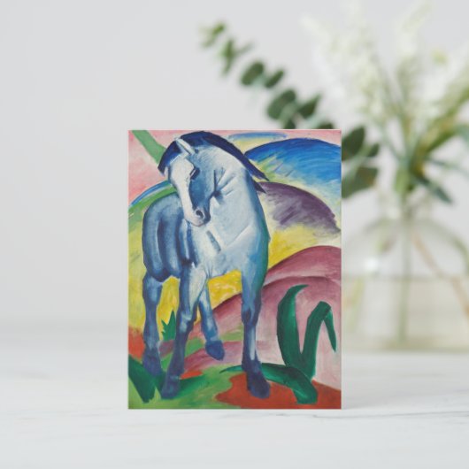 Blue Horse van Franz Marc, Kunst Briefkaart (Staand voorkant)