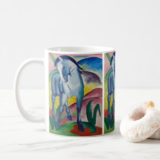 Blue Horse van Franz Marc,  Kunst Koffiemok (Met donut)