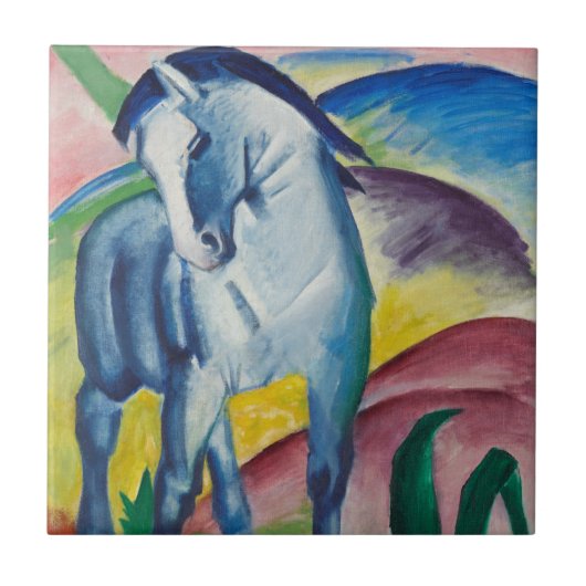 Blue Horse van Franz Marc,  Kunst Tegeltje (Voorkant)