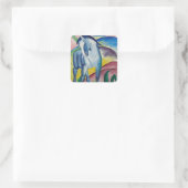 Blue Horse van Franz Marc,  Kunst Vierkante Sticker (Tas)