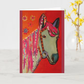 Blue Horse Wenskaart Kaart (Gele Bloem)