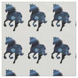 Blue Horse Wilderness Fabric Stof