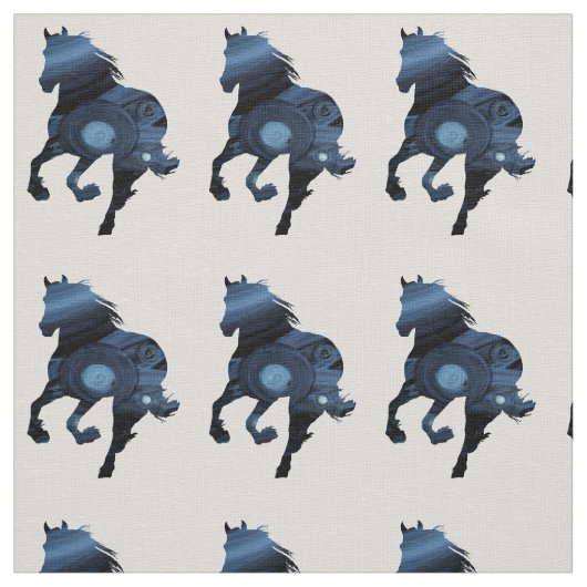 Blue Horse Wilderness Fabric Stof (Swatch)