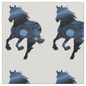 Blue Horse Wilderness Fabric Stof (Close Up)