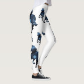 Blue Horses Art Aangepaste Leggings (Rechts)