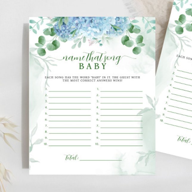 Blue hortensia Naam dat Song Baby shower spel (Creator heeft geüpload)