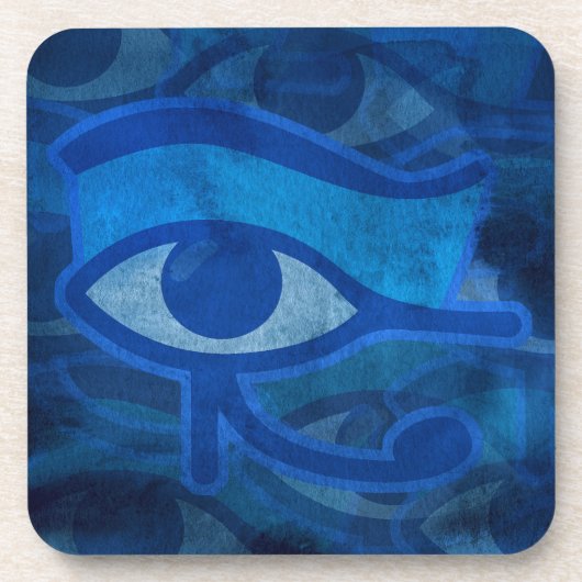 Blue Horus Eye-Onderzetter Bier Onderzetter (Voorkant)