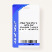 Blue Hospital Employee ID Badge Template (Achterkant)