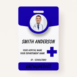 Blue Hospital Logo Employee Photo ID Badge