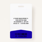 Blue Hospital Logo Employee Photo ID Badge (Achterkant)