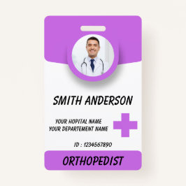 Blue Hospital Logo Employee Photo ID Badge
