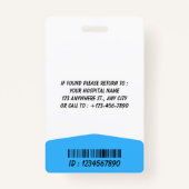 Blue Hospital Logo Employee Photo ID Badge (Achterkant)