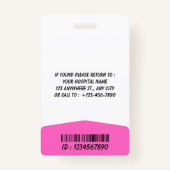 Blue Hospital Logo Employee Photo ID Badge (Achterkant)