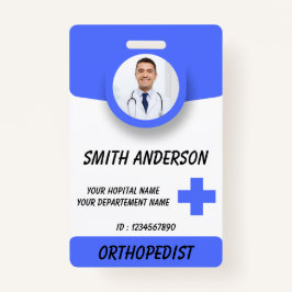 Blue Hospital Logo Employee Photo ID Badge