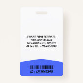 Blue Hospital Logo Employee Photo ID Badge (Achterkant)