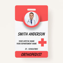 Blue Hospital Logo Employee Photo ID Badge