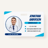 Blue | Hospital Medical Employee Photo ID Badge (Voorkant)