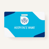 Blue | Hospital Medical Employee Photo ID Badge (Achterkant)