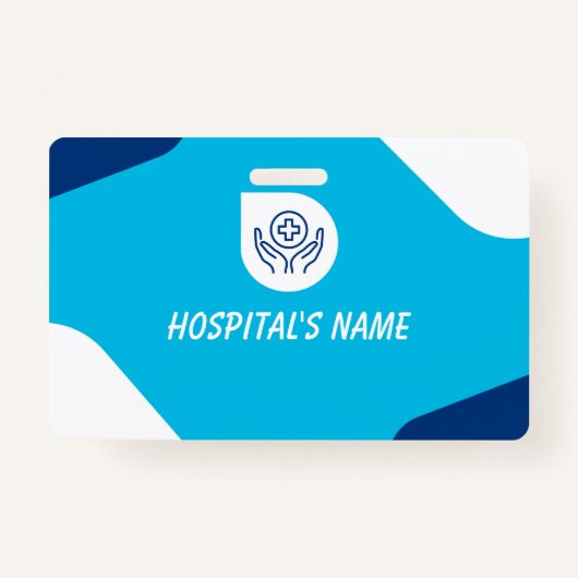 Blue | Hospital Medical Employee Photo ID Badge (Achterkant)
