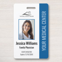 Blue Hospital Medical Employee Photo ID