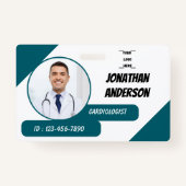 Blue | Hospital Medical Employee Photo ID Badge (Voorkant)