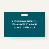 Blue | Hospital Medical Employee Photo ID Badge (Achterkant)