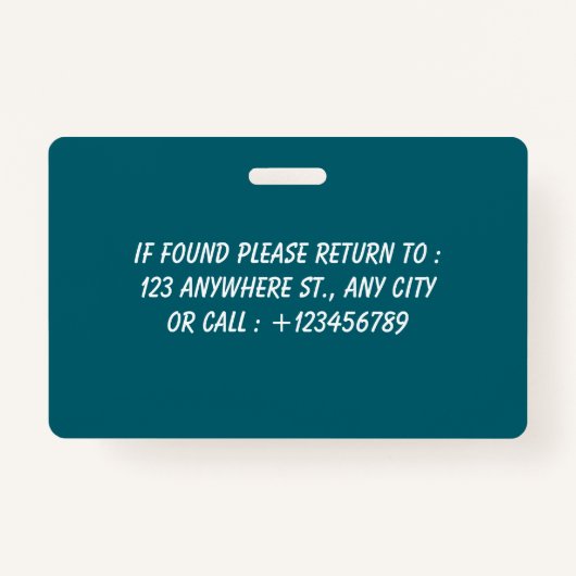 Blue | Hospital Medical Employee Photo ID Badge (Achterkant)