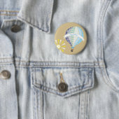 Blue Hot Air Ballon Baby shower Button (In situ)