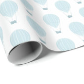 Blue Hot Air Ballon Baby shower Cadeaupapier (Rol Hoek)