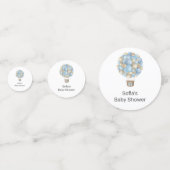 Blue Hot Air Ballon Baby shower Confetti (Voorkanten)