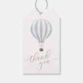 Blue Hot Air Ballon Baby shower Hartelijk dank Cadeaulabel (Voorkant)