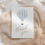 Blue Hot Air Ballon Baby shower Hartelijk dank voo Bedankkaart<br><div class="desc">Zeg een speciale dank aan uw baby shower gasten met deze kaarten,  met een waterverf heteluchtballon en goudtypografie.</div>