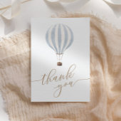 Blue Hot Air Ballon Baby shower Hartelijk dank voo Bedankkaart