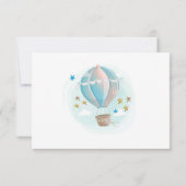 Blue Hot Air Ballon Baby shower Hartelijk dank voo Bedankkaart (Achterkant)