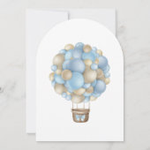 Blue Hot Air Ballon Baby shower Hartelijk dank voo Kaart (Achterkant)