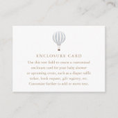 Blue Hot Air Ballon Baby shower Informatiekaartje